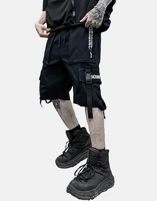 On budget Futuristic Techwear Shorts, Cyberpunk Streetwear
