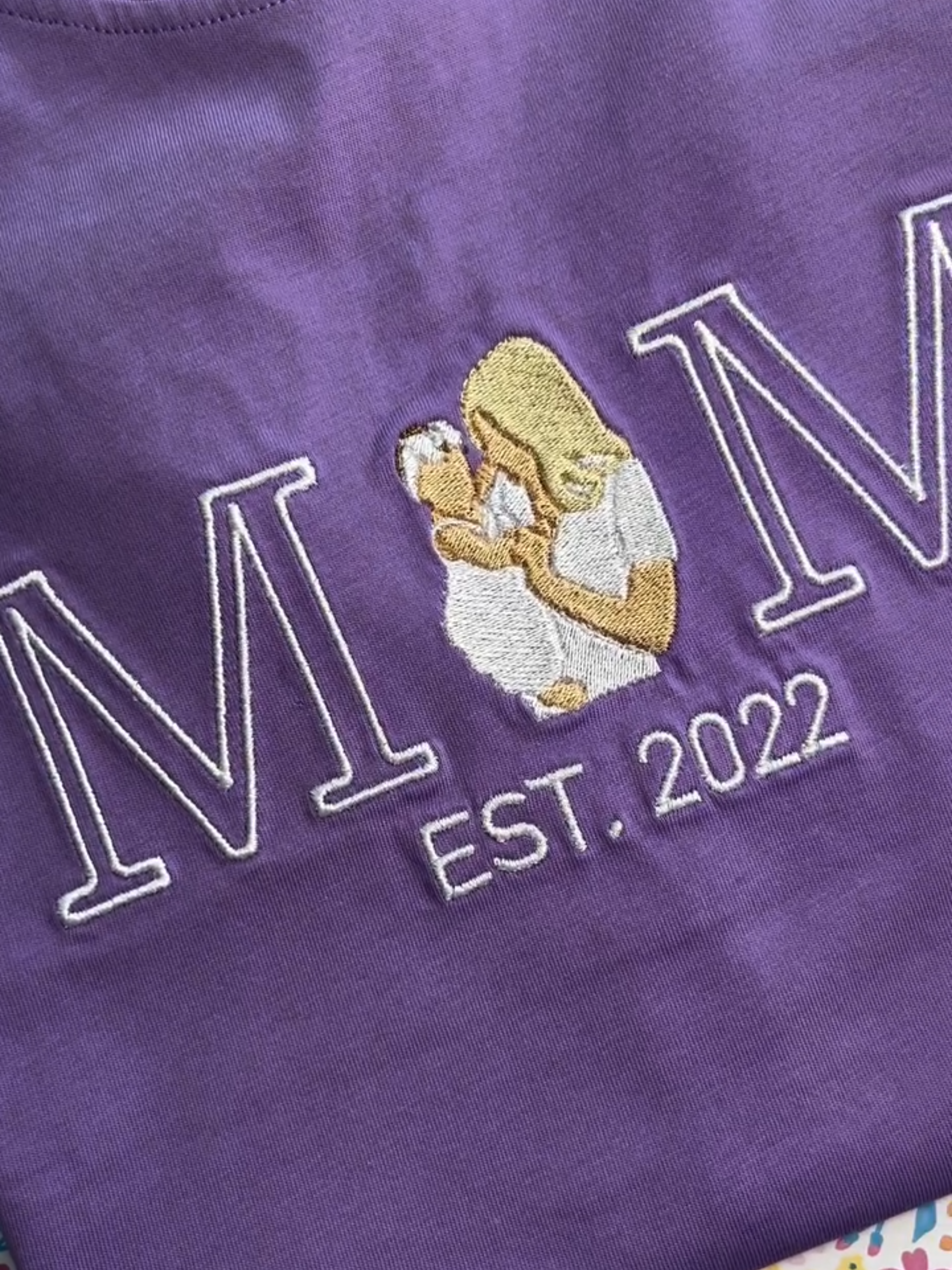 Custom Mama/Mum T-shirt & Embroidered Sweatshirt , Personalized Mama & Kids Portrait