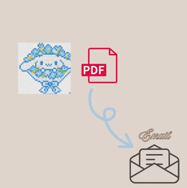 Blue Cinna Flower Bouquet Digital Pattern 