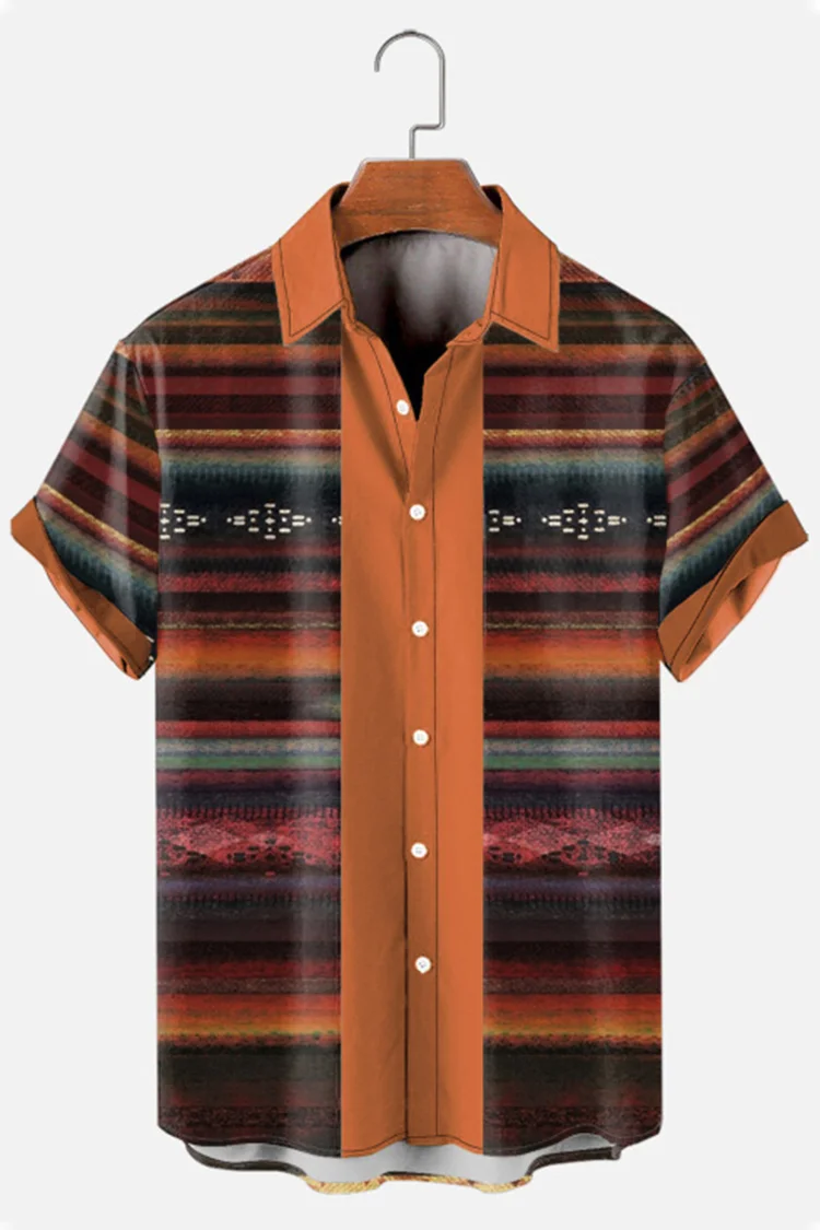 Ethnic Gradient Short Sleeve Shirt