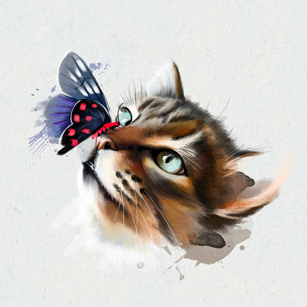 

Cat - Round Drill Diamond Painting - 30*30CM, 501 Original
