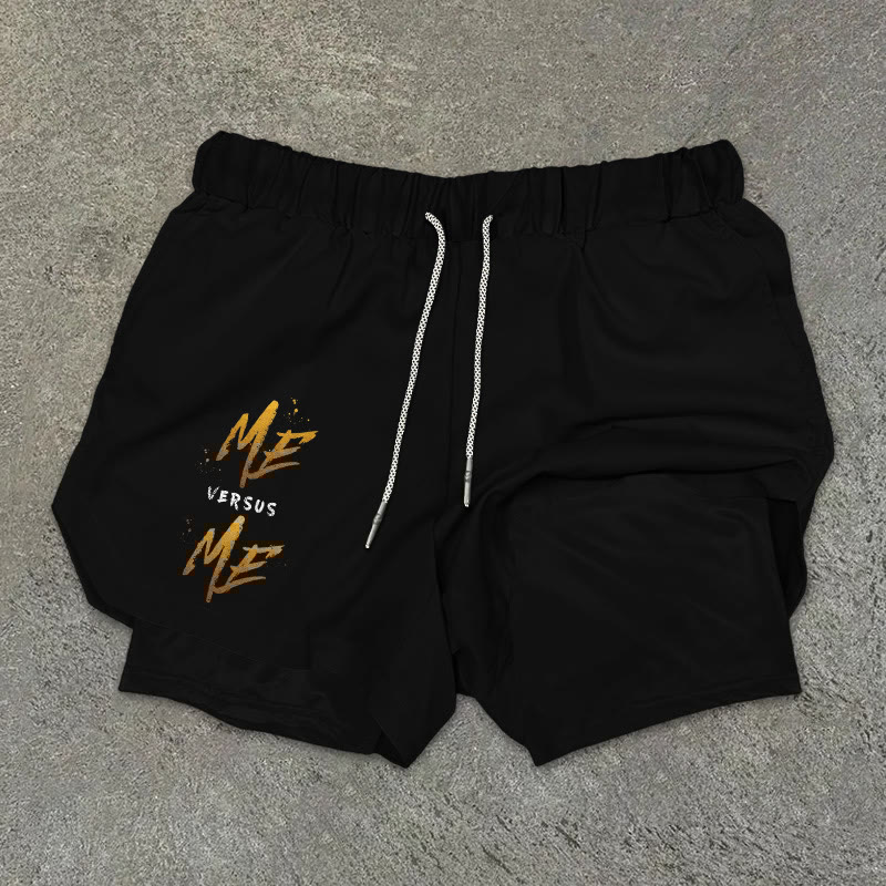 Me Versus Me Printed Men's Double Layered Sports Shorts