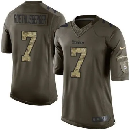 Steelers #7 Ben Roethlisberger Green Youth Stitched NFL Limited Salute to Service Jersey