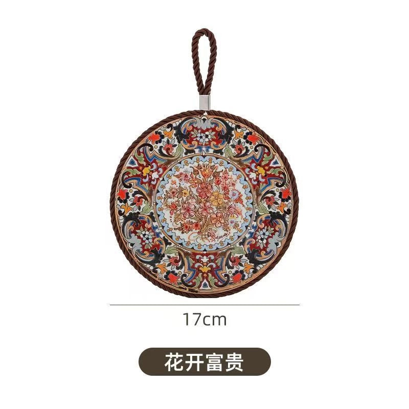 Factory Supply Thermal Transfer Printing 17cm Mandala Ceramic Heat Insulation Pot Mat Home Pot Mat European Style