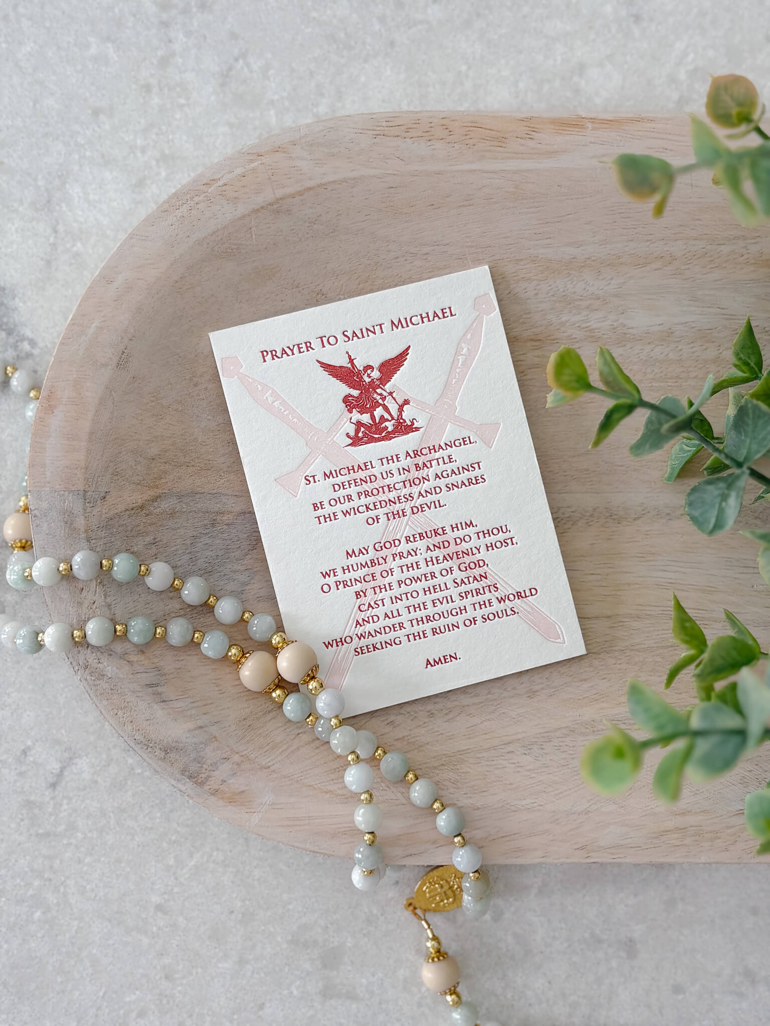 Prayer to St. Michael - Letterpress Prayer Card