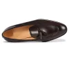 Handmade Mens Brown Leather Boat Loafers Dress Wedding Shoes
