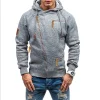 Casual Diagonal Zipper Hoodie