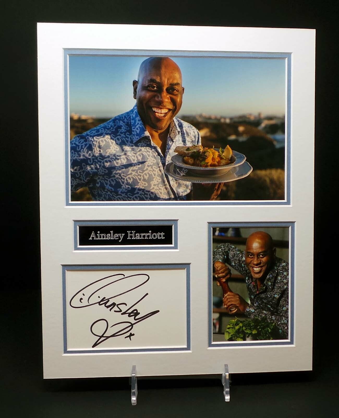 Ainsley HARRIOTT Signed Mounted Photo Poster painting Display 1 AFTAL RD COA Ready Steady Cook