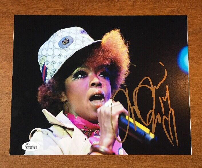 Lauryn Hill hand SIGNED Gold Ink 8X10 Action Photo Poster painting JSA/COA K56888