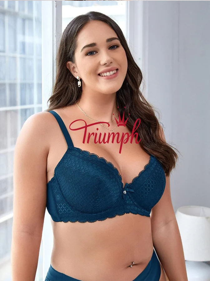 Triumph - (3 ks) D&aacute;mska obyčajn&aacute; čipkovan&aacute; podprsenka veľkej veľkosti