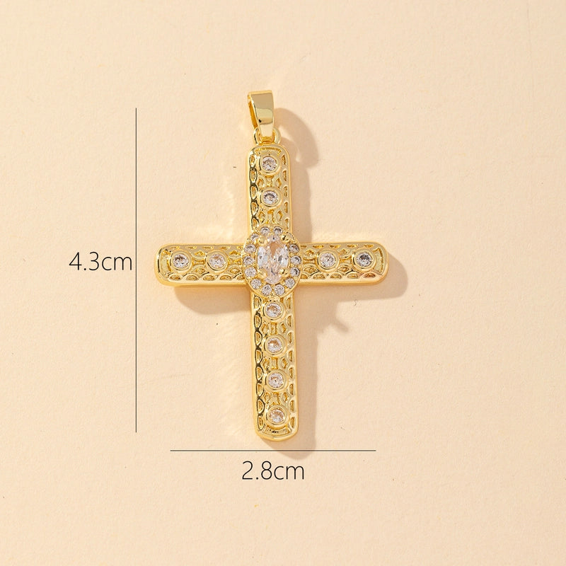 1 Piece Copper Zircon Printing Pendant