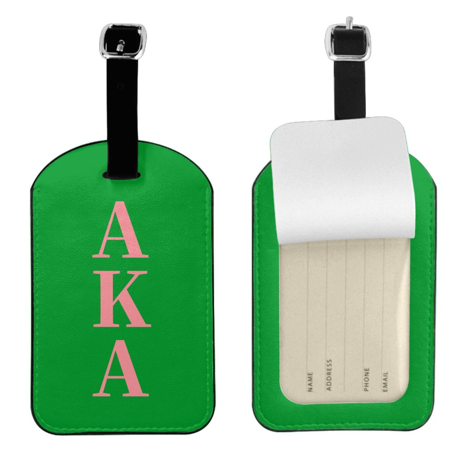 Leather luggage tag