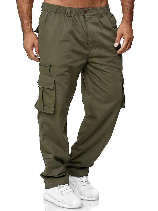 Men's Casual Cargo Pants Trousers Multi-pocket Loose Work Pants Outdoor Trousers Sports Fitness