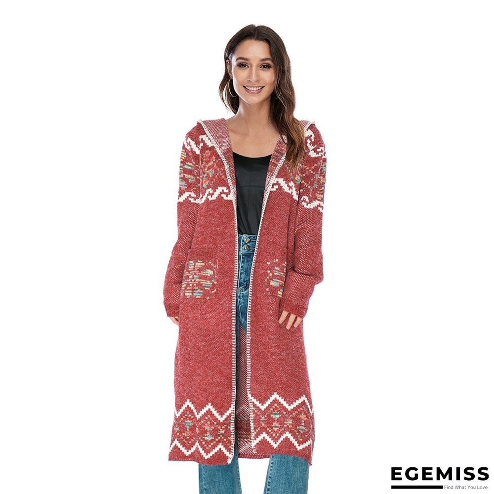 Bohemian National Style Cardigan Sweater Color Thread Knitting Flower Sweater | EGEMISS