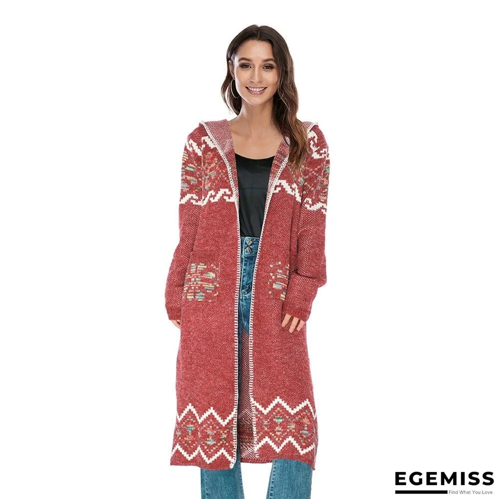 Bohemian National Style Cardigan Sweater Color Thread Knitting Flower Sweater | EGEMISS