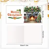 (US Only)6PCS DIY Diamond Art Greeting Cards Christmas Fireplace Congratulations Cards