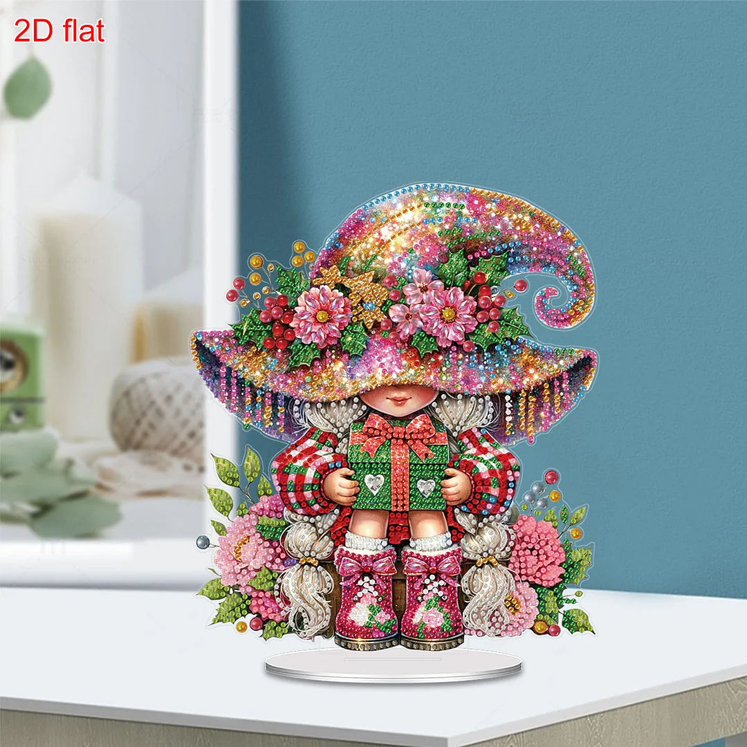 2D Flat Acrylic Girl DIY Desktop Diamond Art Kits for Home Office Desktop Decor