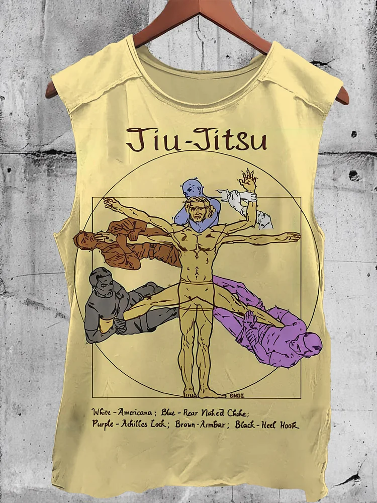 Men's Golden Ratio Fun Jujutsu Fitness Art Print Tank Top