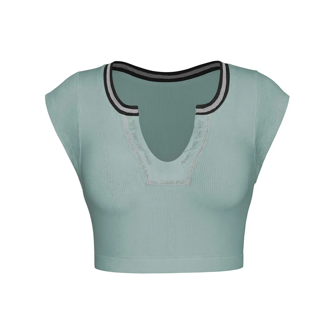 Uveng Slim-fit Ultra-short Sexy Hot Thread Blouses