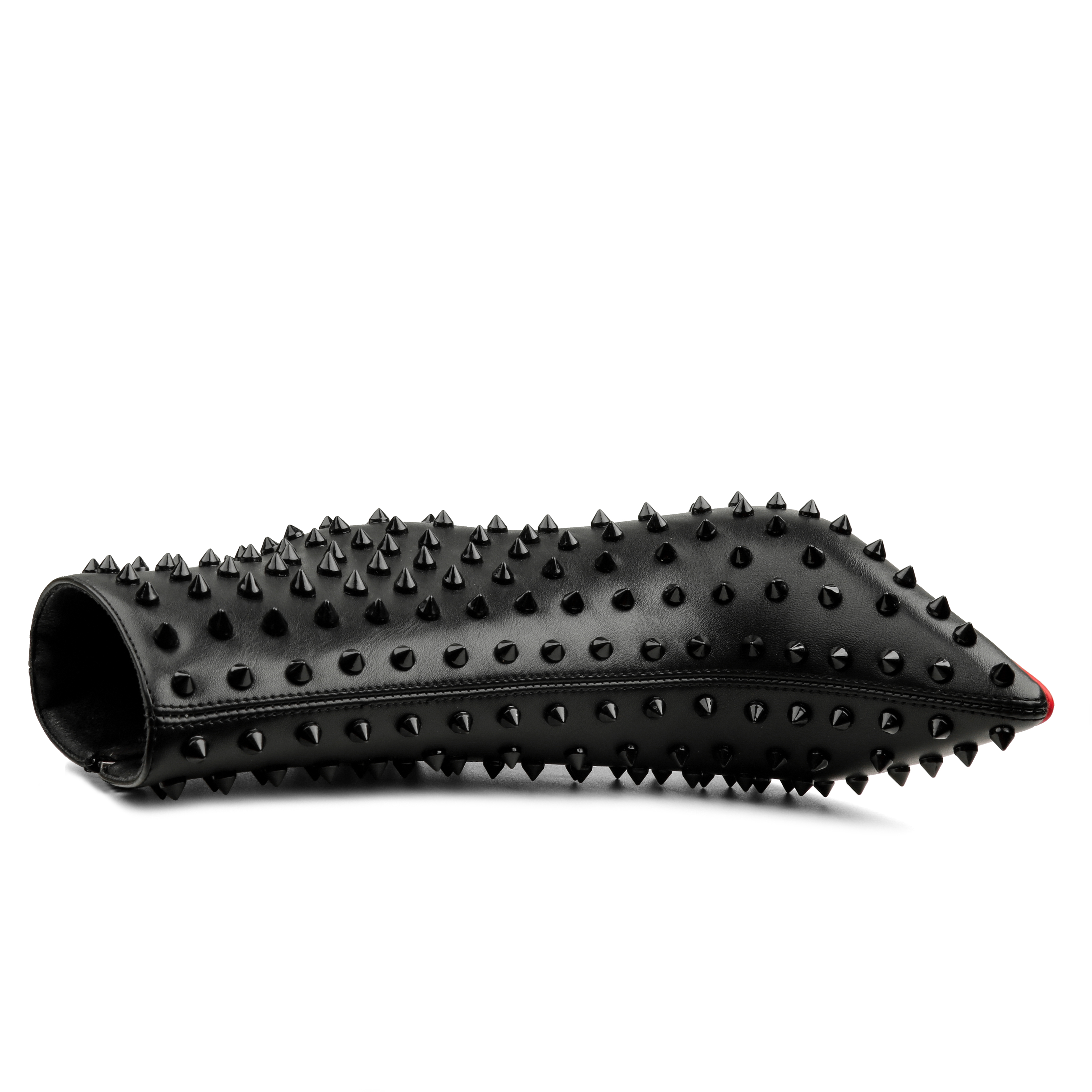 3.94" /4.72" Women's Ankle Boots Red Bottom Shoes Rivet  Closed Pointed Toe Stilettos Booties-MERUMOTE