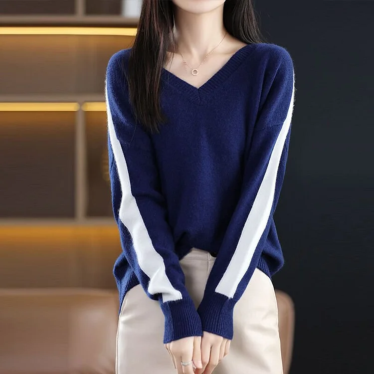 Knitted Knitted Long Sleeve Casual Sweater QueenFunky