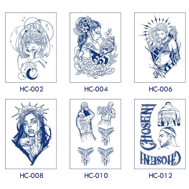 Basketball Anime Flower Butterfly Text Art Festival Cute Cool Waterproof Full Body Arm Men and Women Natural Temporary Tattoos