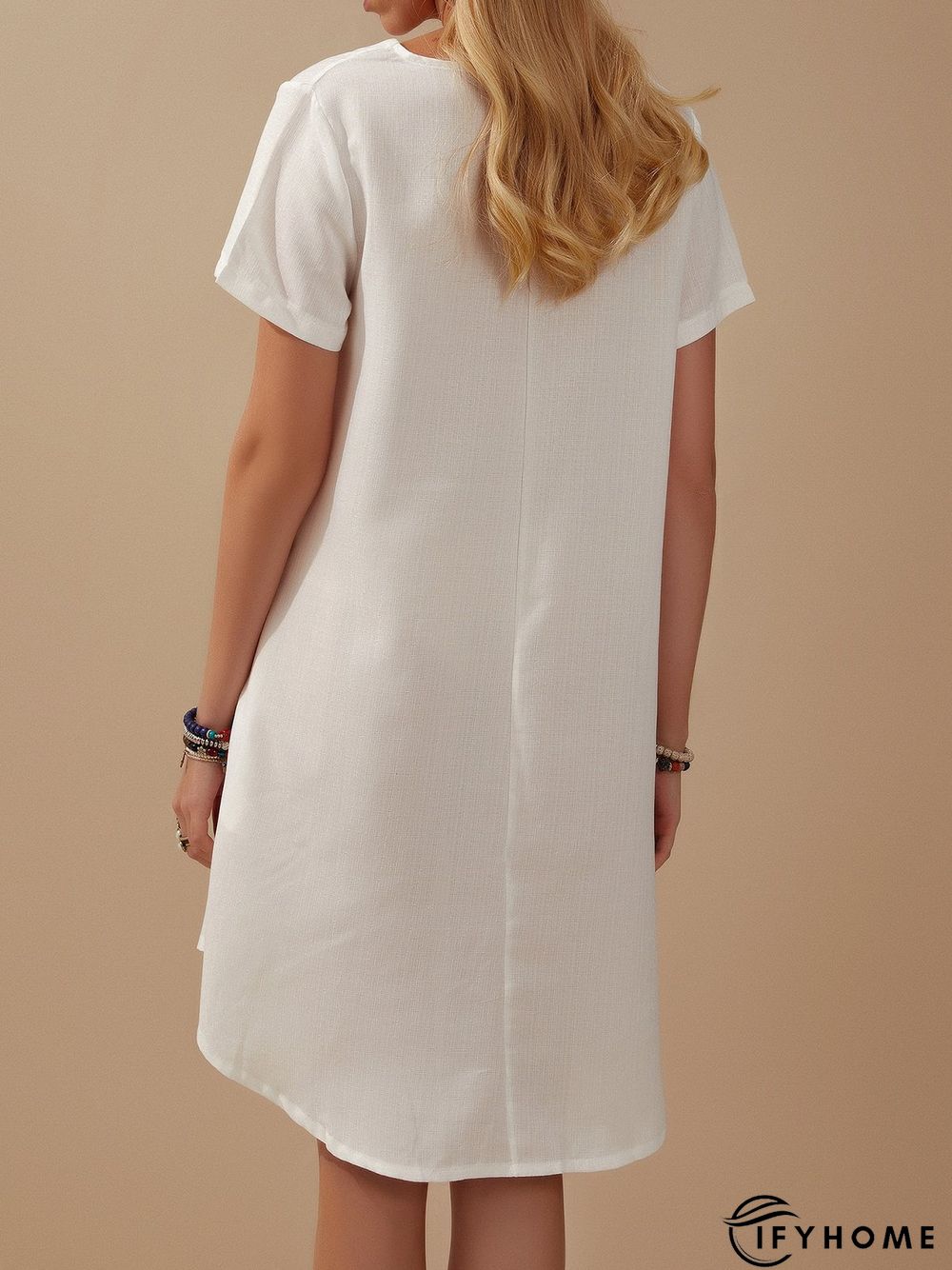 Butterfly Printed V-neck Casual Dress | IFYHOME