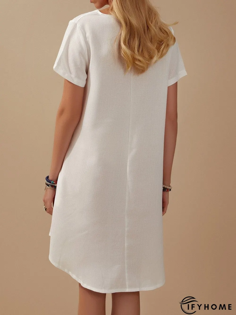 Butterfly Printed V-neck Casual Dress | IFYHOME