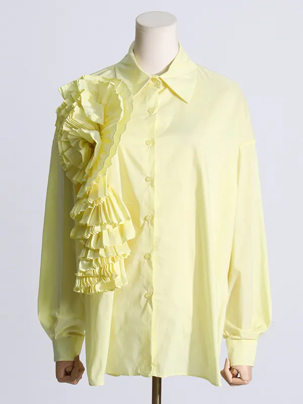 Bloom Asymmetric Pleats - Yellow