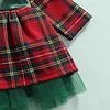 Kid Baby Girls Toddler Red Plaid Bow Dresses Christmas Party Dress
