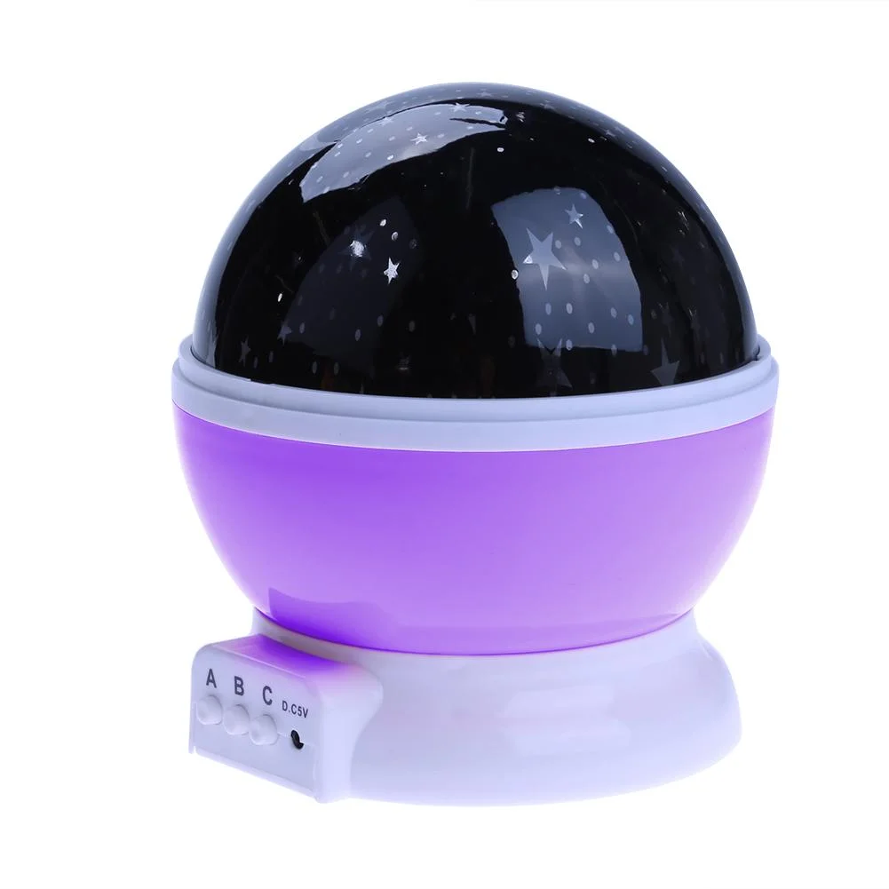 Rotating Projector Starry Night Lamp Projection LED Lights Xmas Gift(Purple