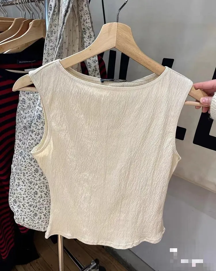 Sleeveless Knit Tank Top Women's Summer Layering Piece