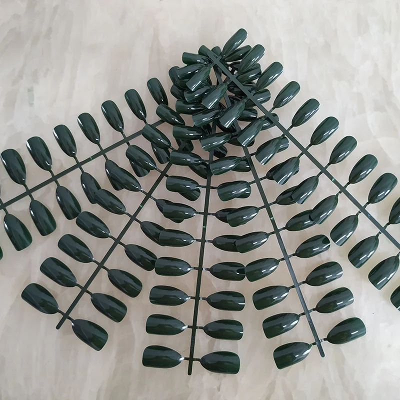 18 Colors Full Cover Stiletto Fake Nails Short Sharp Pointed False Nail Art Tips Acrylic Almond Nails Press On Nail Art Designs-Nail Inspo