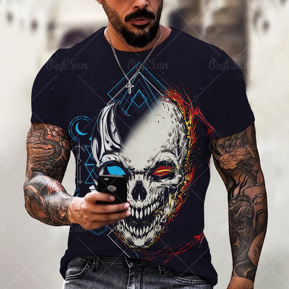 

Skull - 3D Printed Men T Shirt, Xxxl, 501 Original