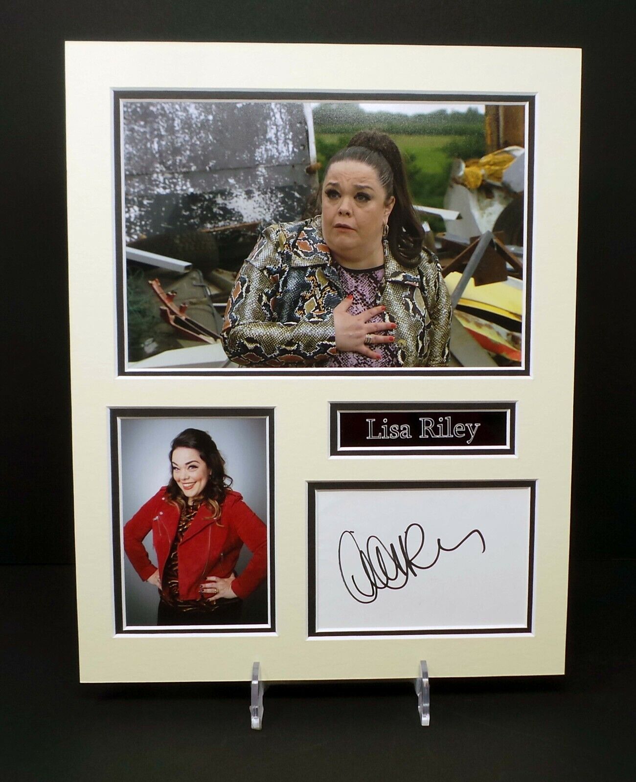 Lisa RILEY Signed Mounted Photo Poster painting Display AFTAL RD COA Mandy DINGLE Emmerdale