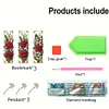 3Pcs rote Rosen - 5d DIY Handwerk Lesezeichen