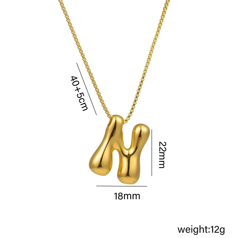 Hip-Hop Minimalist Letter Titanium Steel 18K Gold Plated Plating Pendant Necklace