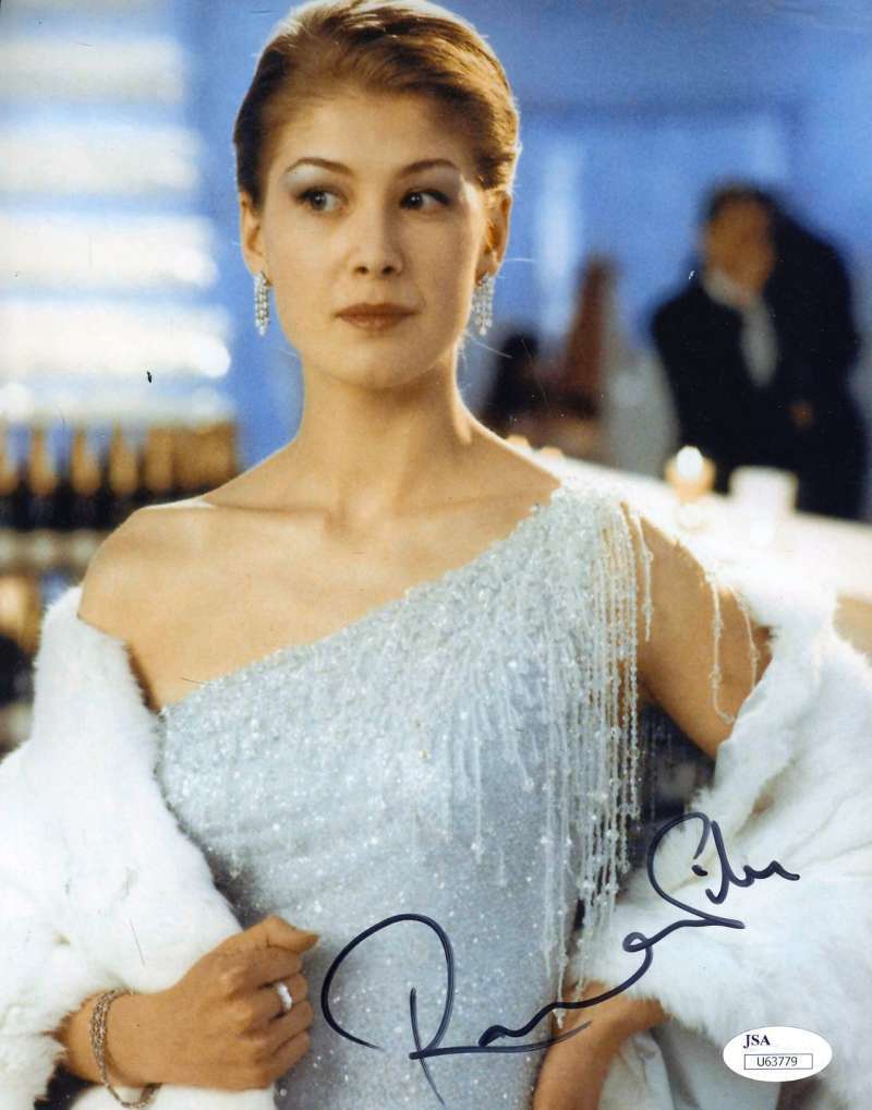 Rosamund Pike Hand Signed Jsa Coa James Bond 8x10 Photo Poster painting Autographed Authentic