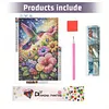 Flowers and Birds Full DIY 5D Round Drill Diamond Art Kits Large Size 40*60cm Diamond Dots Paintings Picture Arts Craft Diamond Crystal Rhinestones Painting Kits for Adults/Beginners Gift Home Decor