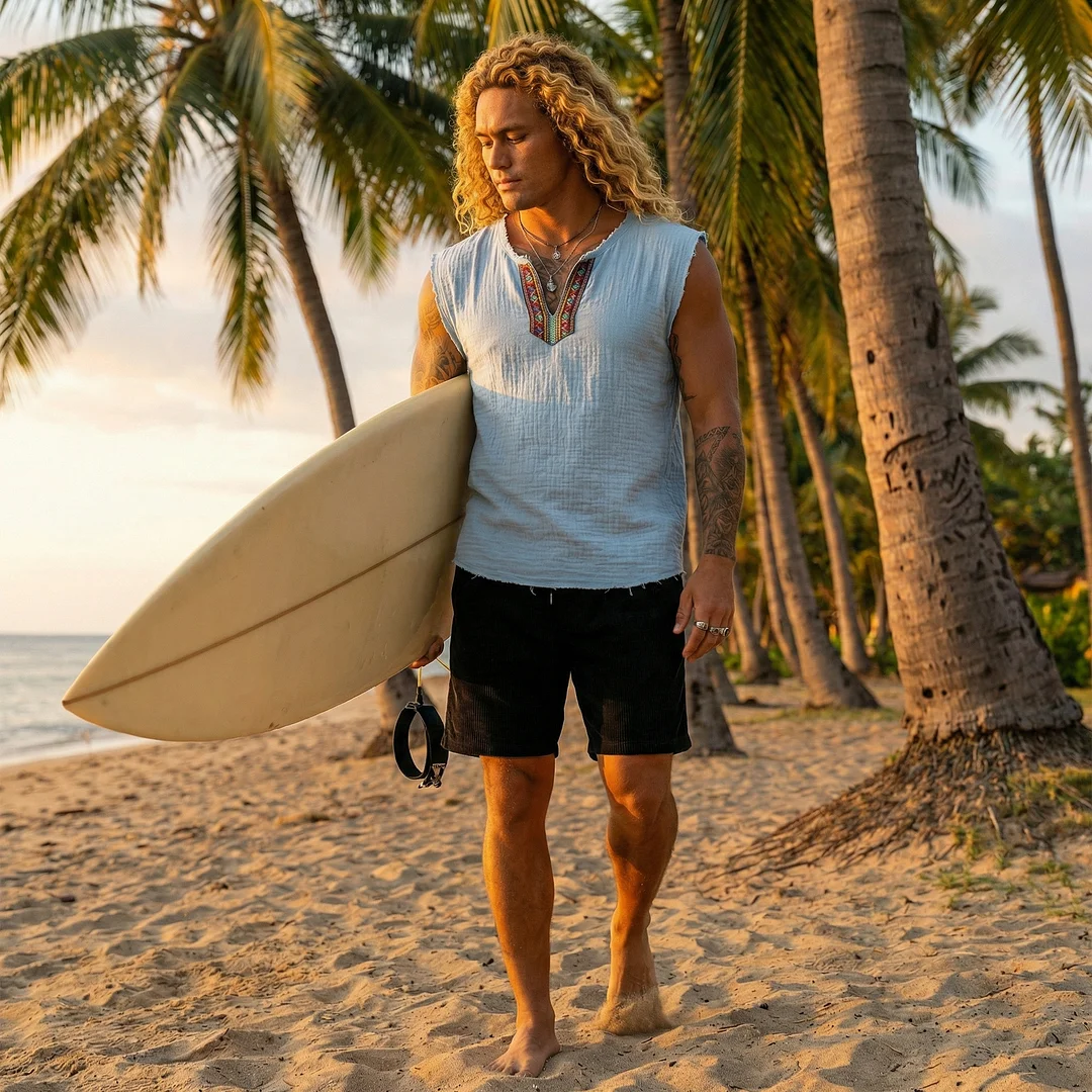 Linen Ethnic Vest-INSPIREUSE