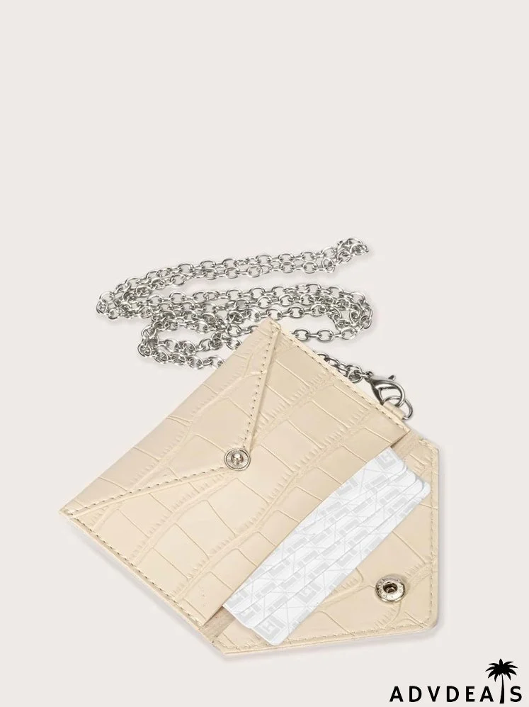 Croc Embossed Chain Purse