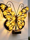 LED Solar-Powered Wall Lamp Hollow Out Wall Decoration Light Wrought Iron Decorative Light IP65 Waterproof Solar Ambient Landscape Lights for Villa Garden Courtyard Decor