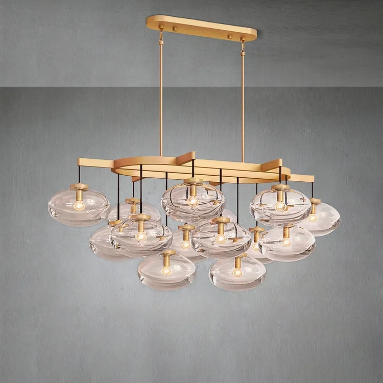 Curvette Clear Glass Linear Chandelier 54" Vjlight