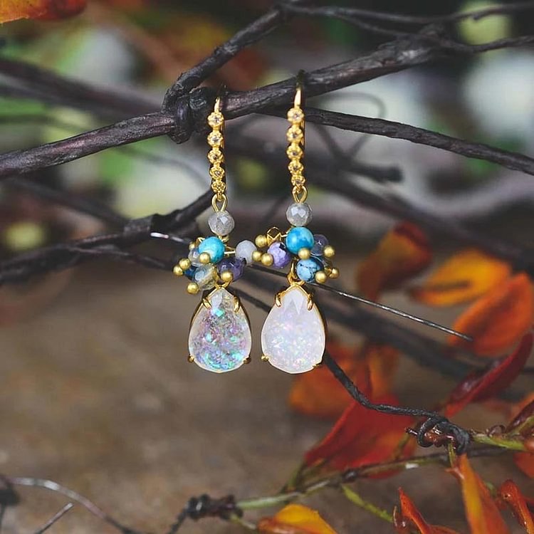 Opal Natural Stone Beaded Earrings