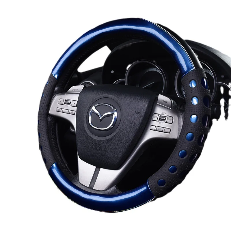 Popular Colorful Curtain Leather Car Steering Wheel Cover Round D-Shaped Handlebar Cover Four Seasons Atez Onksela