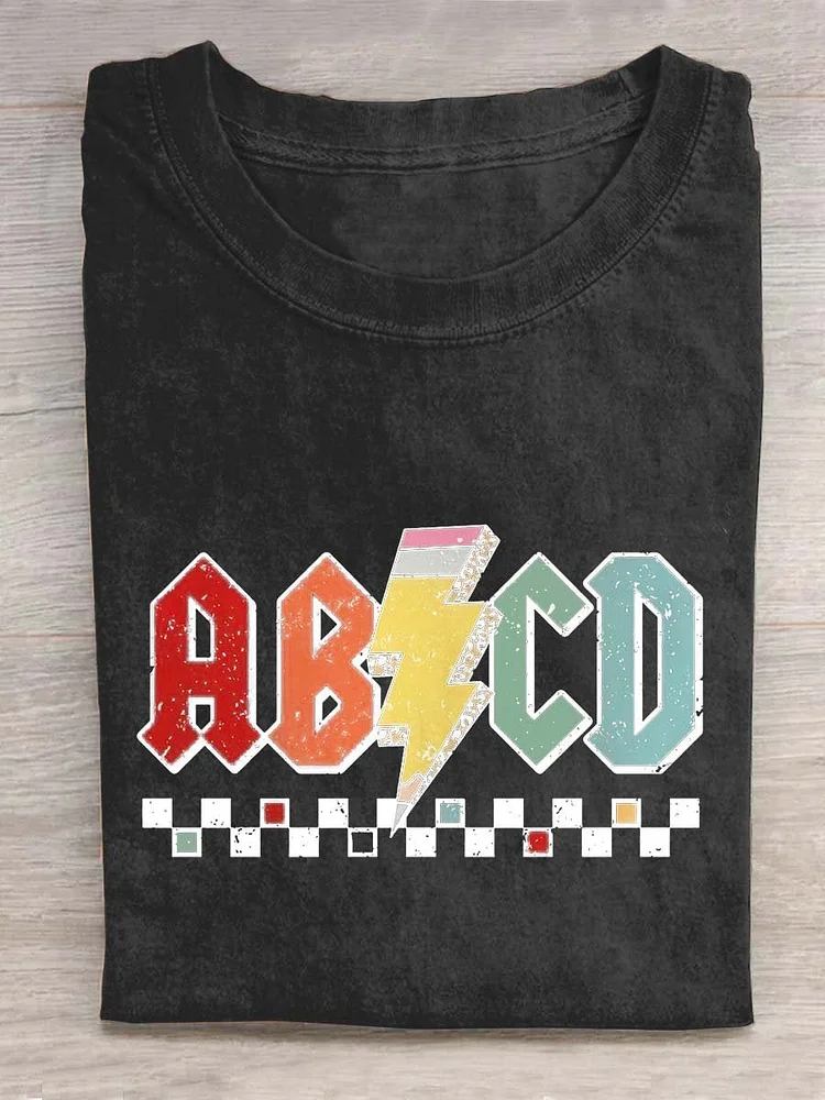 Teecade Teecade Alphabet Teacher Letter Art Design T-shirt