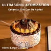 Aromatherapy Essential Oil Diffuser, 560ml Ultrasonic Cool Mist Diffuser/humidifier With Flame Volcano 2 Mist Mode, For Bedroom,office,home