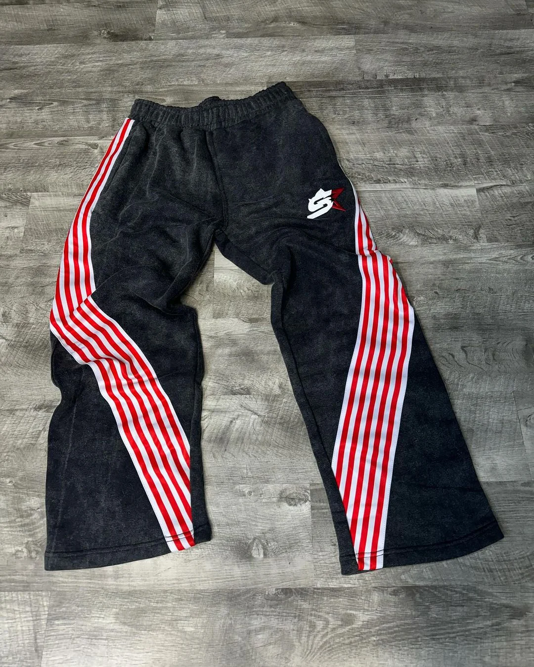 Aonga Hip-hop Trendy Brand Streetwear High Street Retro Striped Baggy Sweatpants Men Y2K Harajuku Drawstring Wide-leg Casual Trousers aonga