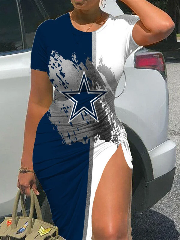 Dallas Cowboys Women's Slit Bodycon Dress