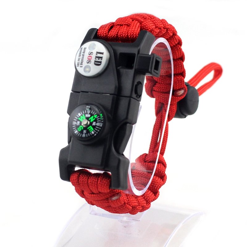 Outdoor Adjustable Multinational LED Light Surviaval Paracord Bracelet